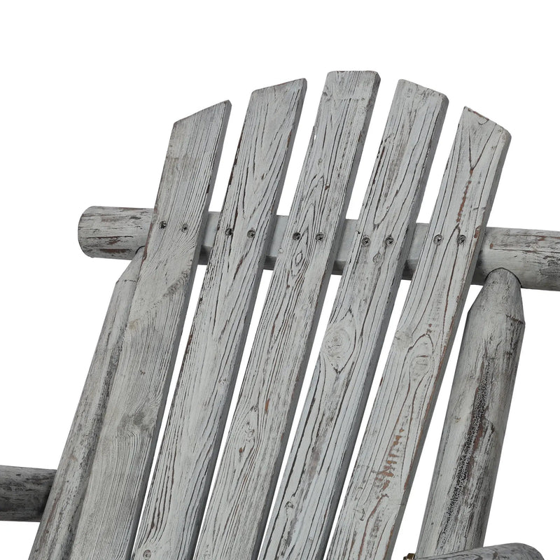 Durable Wooden Porch Rocker, Fir Log Rocking Chair by HouseOfZazla