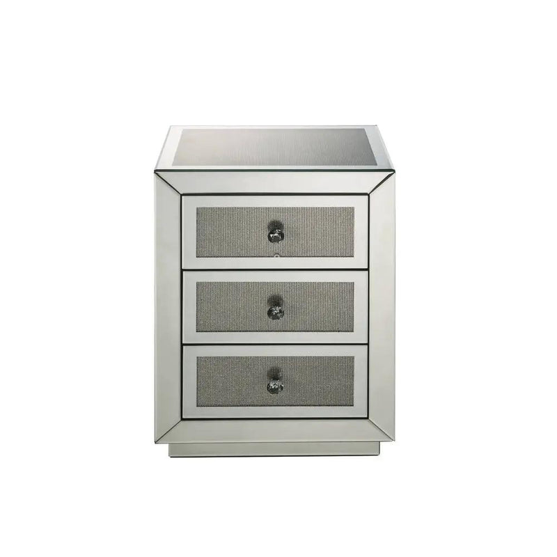 Noralie - 18" X 14" Accent Table - Mirrored & Faux Diamonds by Unique Piece Furniture