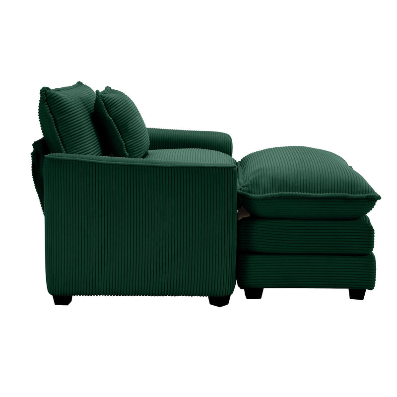Classic Modern Comfortable Single Chair Deep Seat Sofa With Footstool by HouseOfZazla