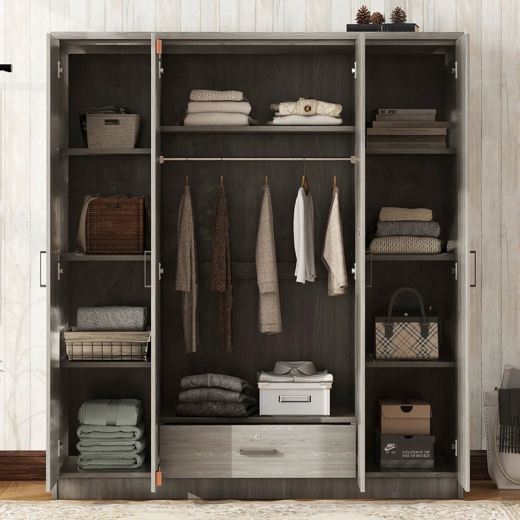 4 Door Wardrobe With 1 Drawer by HouseOfZazla