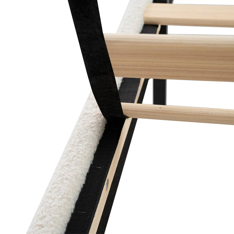 King Size Bed Frame with Upholstered Teddy Velvet Headboard by HouseOfZazla
