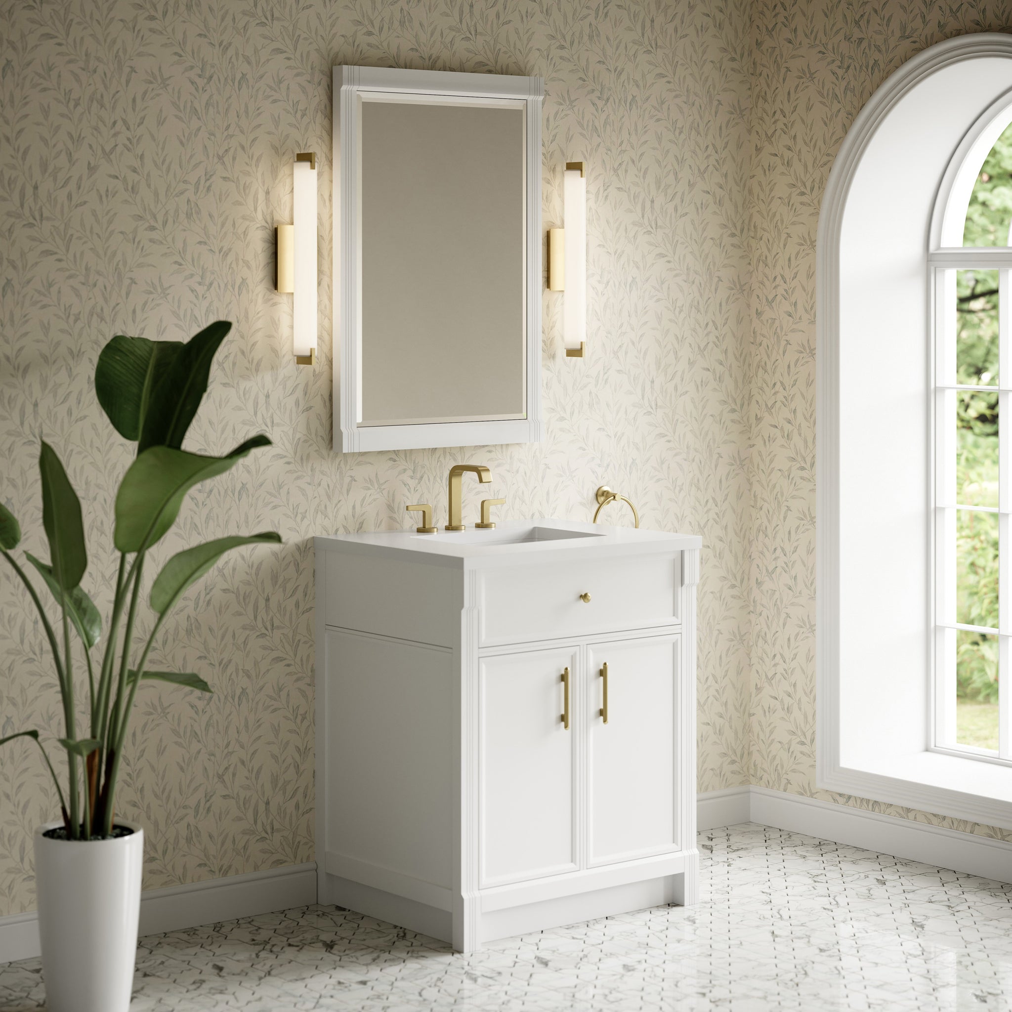 James Martin Bellshire 26" Mirror, Bright White, view 3