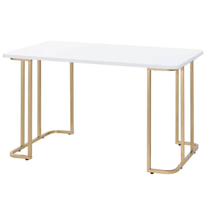 Estie - Writing Desk (Same Ac00902) - White & Gold by Unique Piece Furniture