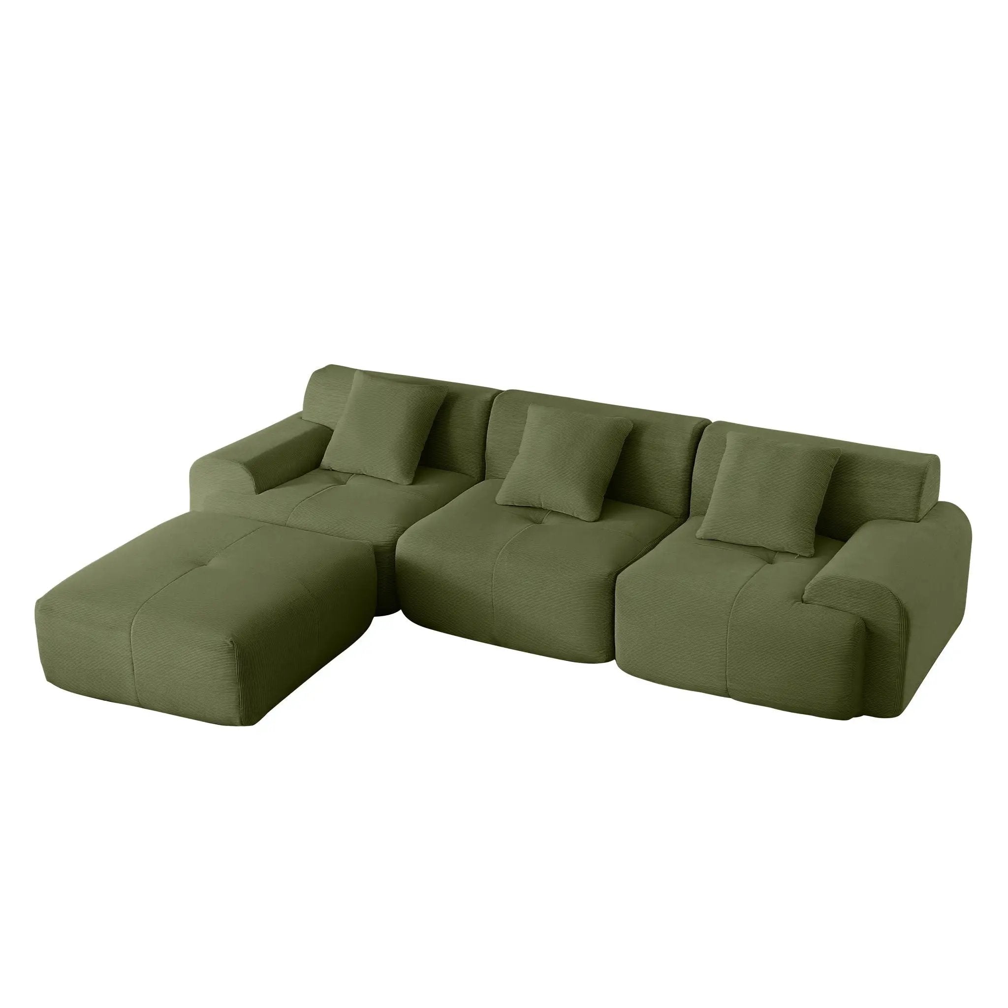 L Shaped Modular Sectional Sofa And Movable Ottoman by Unique Piece Furniture