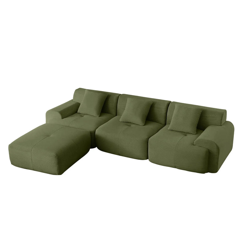 L Shaped Modular Sectional Sofa And Movable Ottoman by Unique Piece Furniture