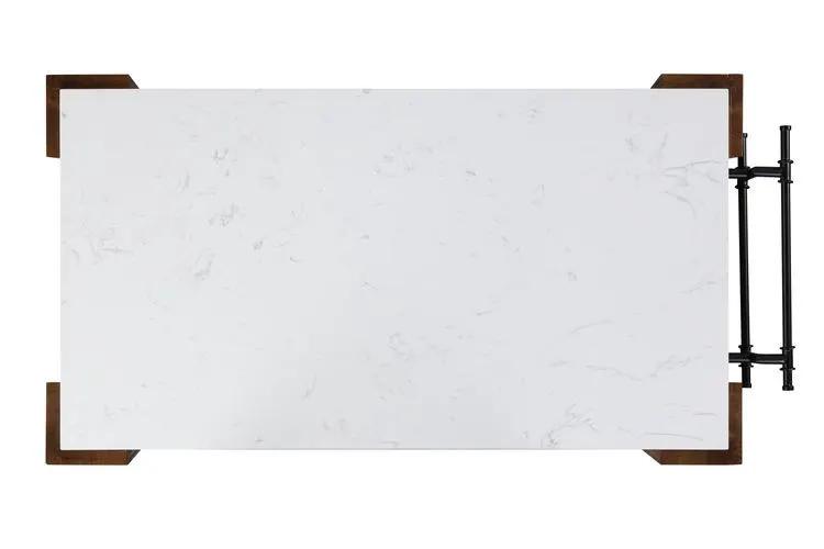 Alaroa - Kitchen Island - Marble Top & Rustic Brown by Unique Piece Furniture