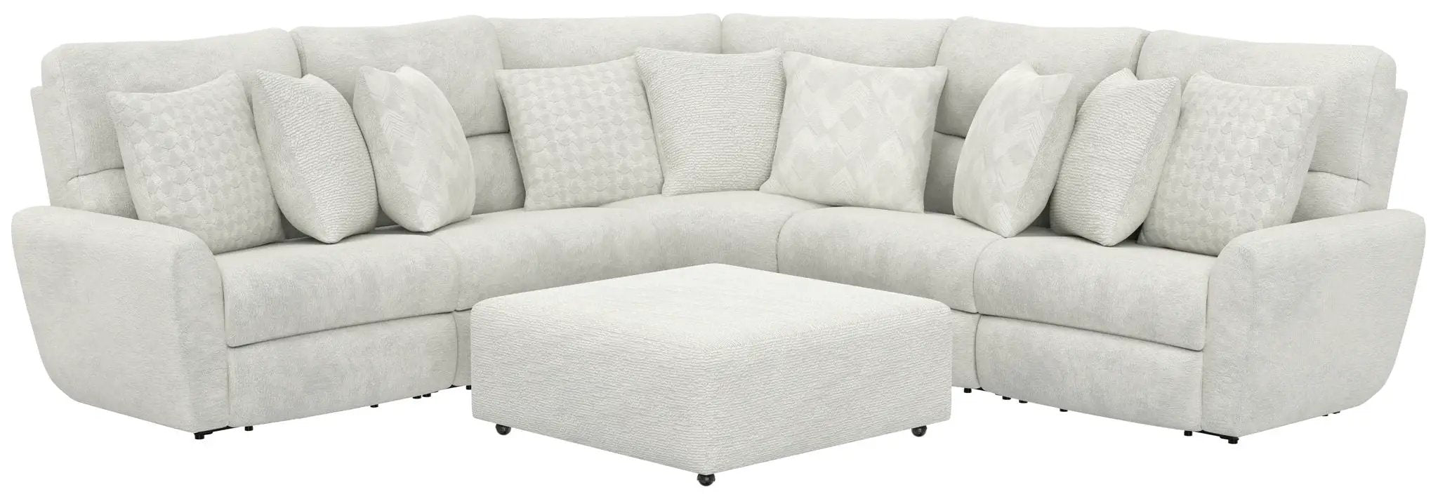 Majesty - Deep Seating Power Reclining Sectional And Ottoman by Unique Piece Furniture