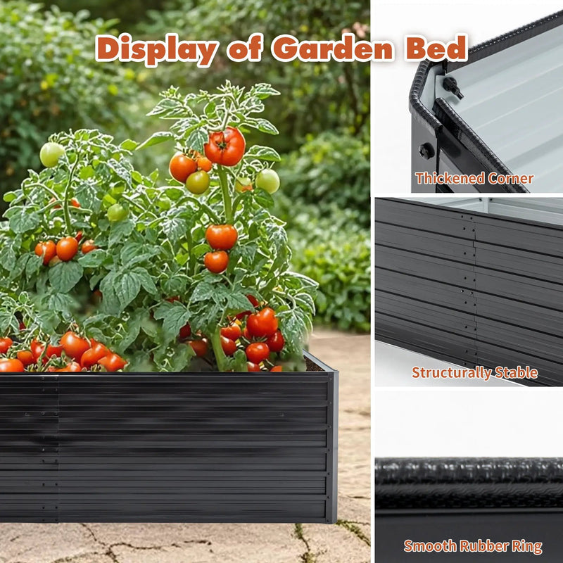 Metal Raised Garden Bed Outdoor 7.2x3.6x2 FT Galvanized Raised Garden Bed Kit by HouseOfZazla