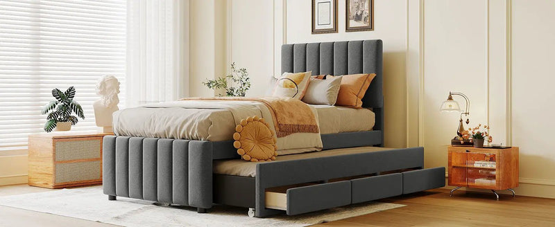 Upholstered Design Platform Bed With Trundle by HouseOfZazla