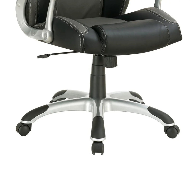 Swivel Office Chair With Casters And Adjustable Height - Black by HouseOfZazla