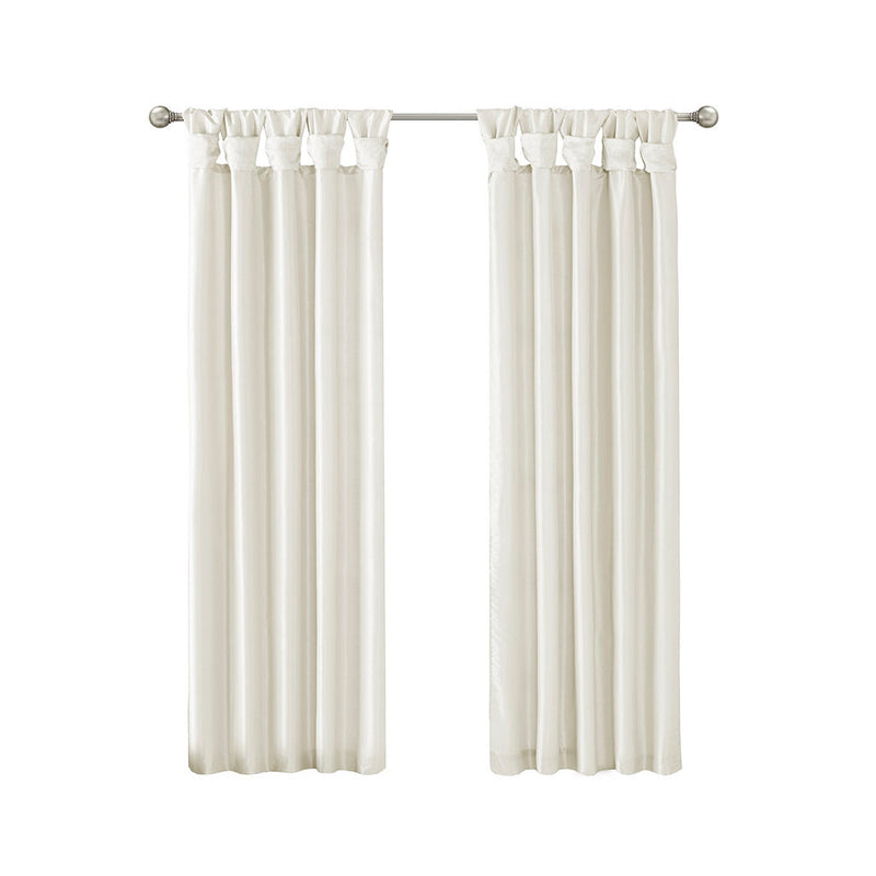 Twist Tab Lined Window Curtain Panel White 50x84 by HouseOfZazla