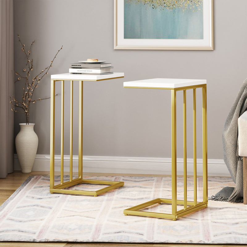 Modern Glam C-Shape End Table by HouseOfZazla