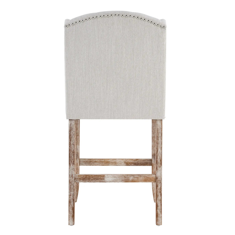 26.78'' Seat Height Vienna Contemporary Fabric Tufted Wingback Counter Stools, Set of 2 by HouseOfZazla