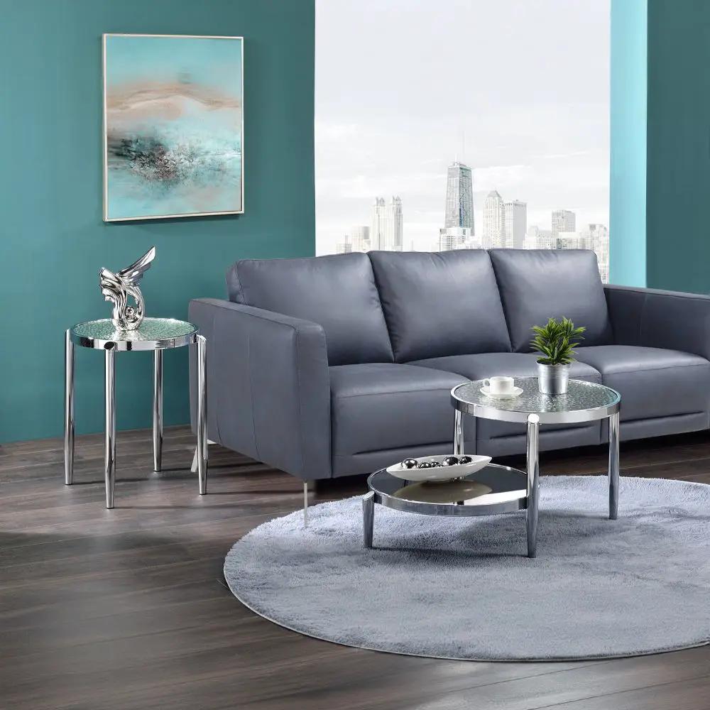 Abbe - End Table - Glass & Chrome by Unique Piece Furniture