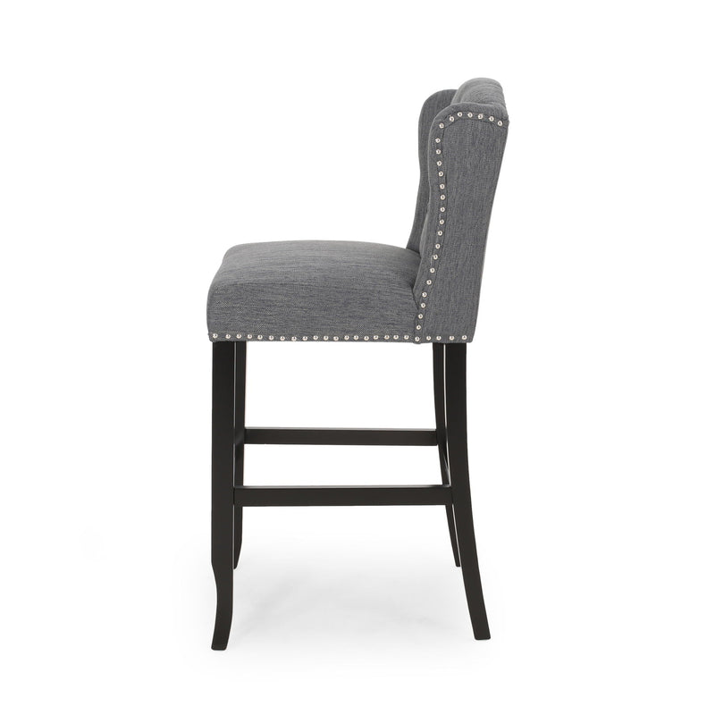 Vienna Contemporary Fabric Tufted Wingback Counter Stools (Set of 2) by HouseOfZazla