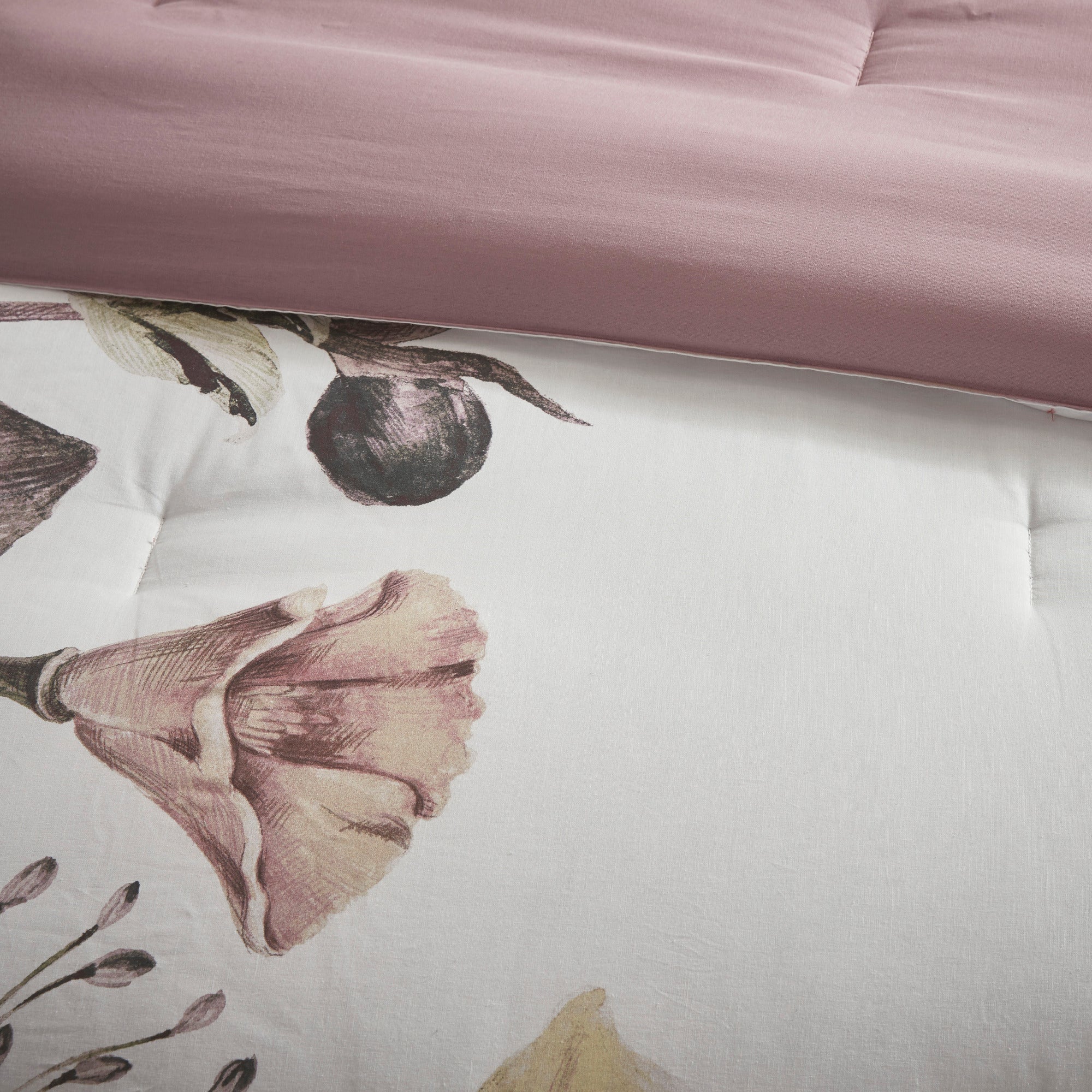 8 Piece Cotton Printed Comforter Set Blush California King by HouseOfZazla