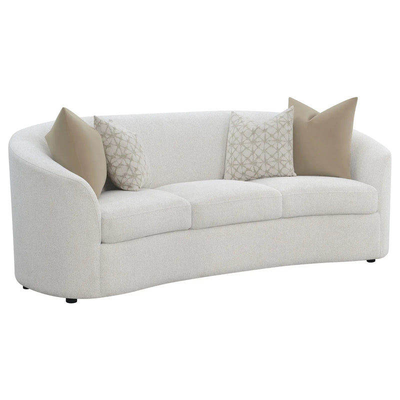Rainn 3-piece Boucle Upholstered Sloped Arm Sofa Set Latte by Unique Piece Furniture