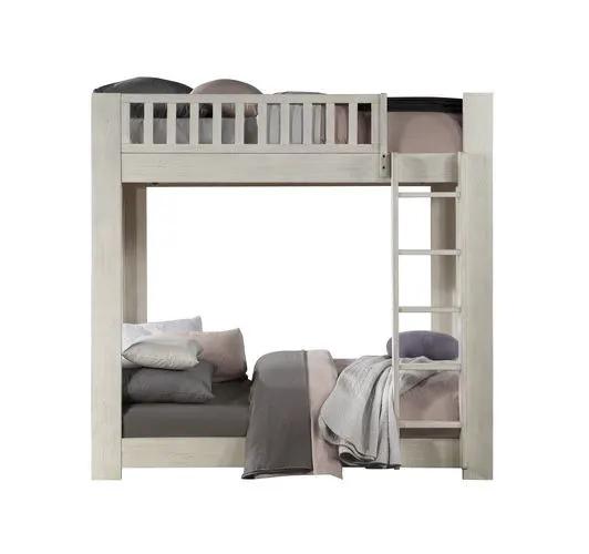 Cedro - Twin Over Twin Bunk Bed - Weathered White by Unique Piece Furniture