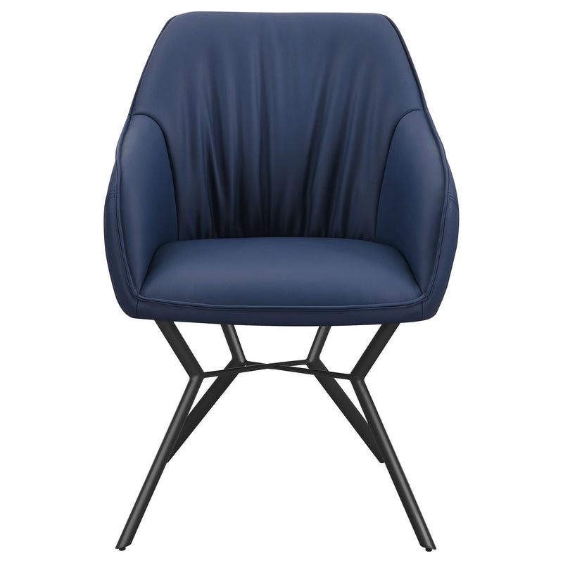 Mayer Upholstered Dining Arm Chair Blue and Brown (Set of 2) by Unique Piece Furniture