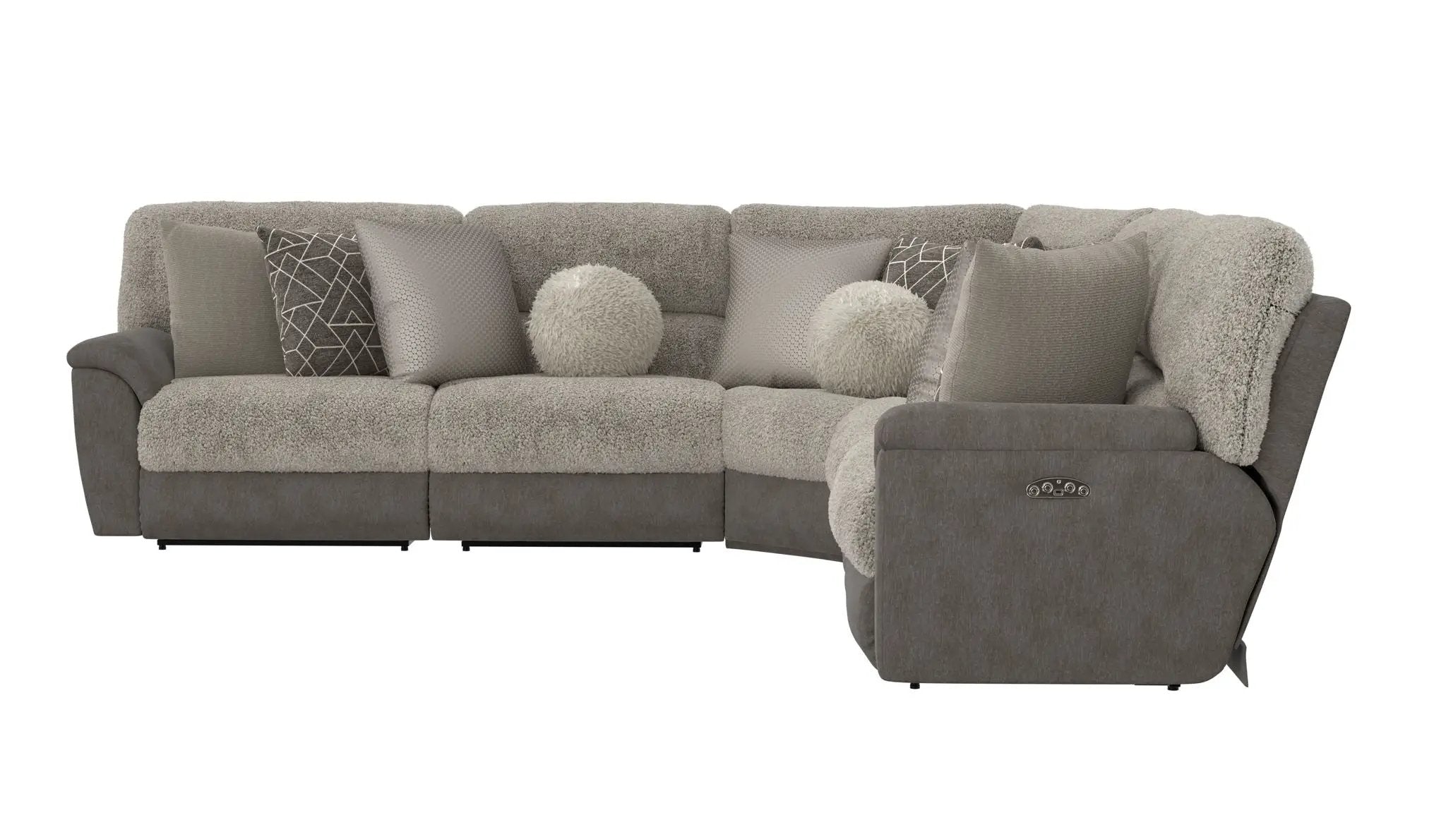 Rendezvous - 5 Piece Modular Sectional With 3 Reclining Seats & Castered Cocktail Ottoman - Umber by Unique Piece Furniture
