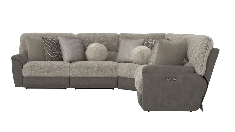 Rendezvous - 5 Piece Modular Sectional With 3 Reclining Seats & Castered Cocktail Ottoman - Umber by Unique Piece Furniture