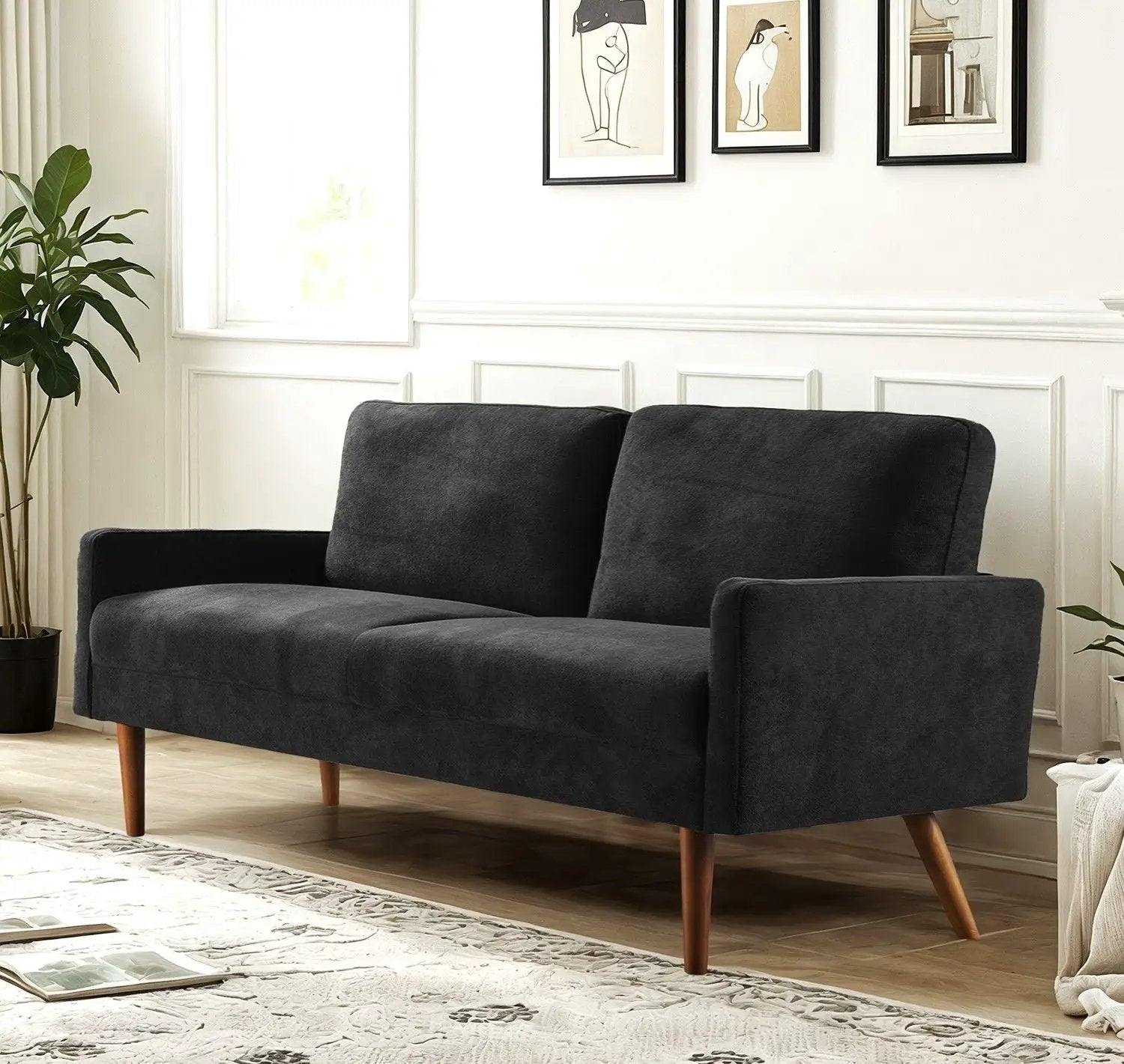 Sofa, European Style With Sleek Design, Modern & Vintage Flair, Upholstered 3 Seater Couch by HouseOfZazla