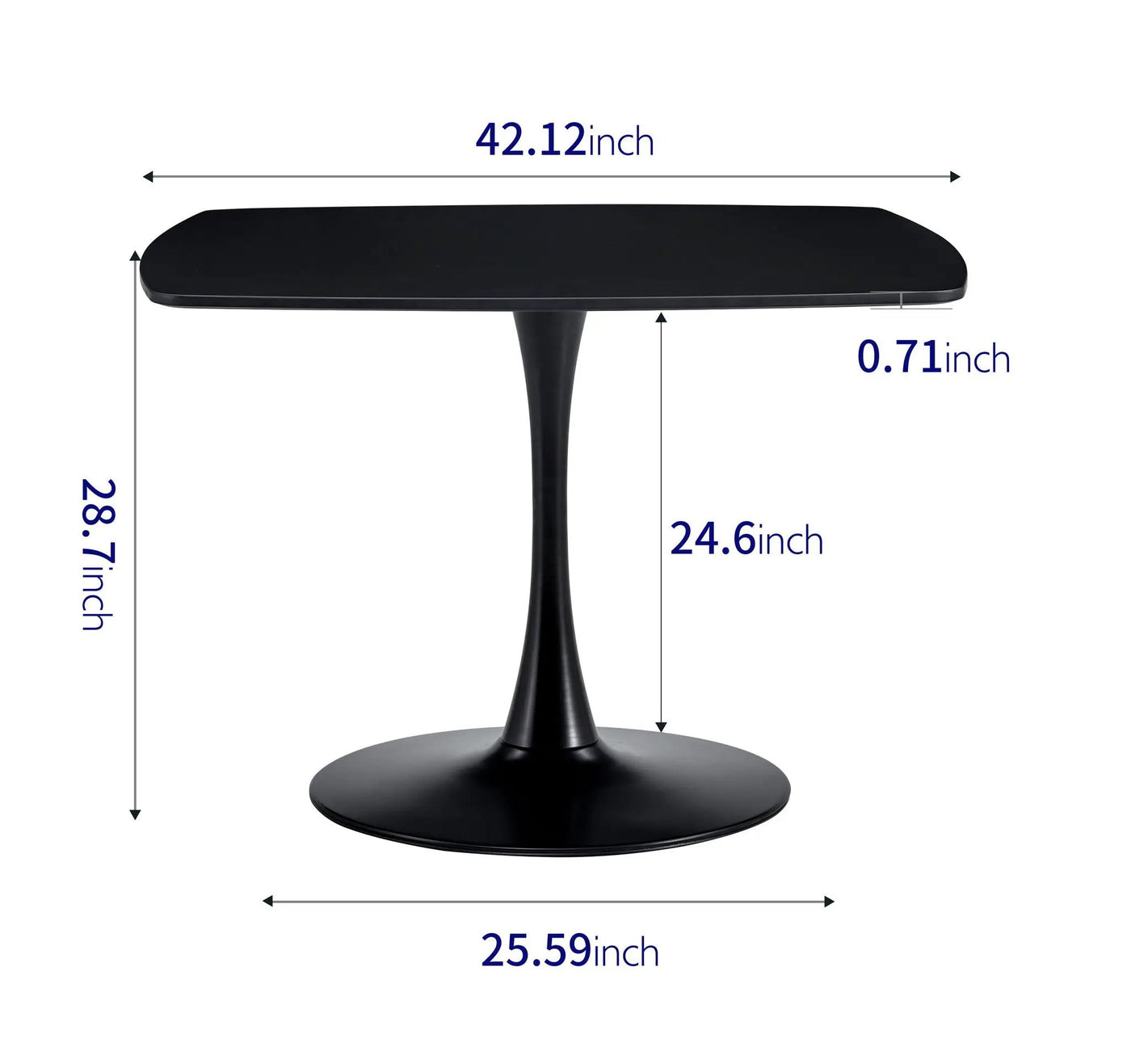 Table Mid-Century Dining Table For 4-6 People With Round Table Top, Pedestal Dining Table, End Table Leisure Coffee Table by Unique Piece Furniture
