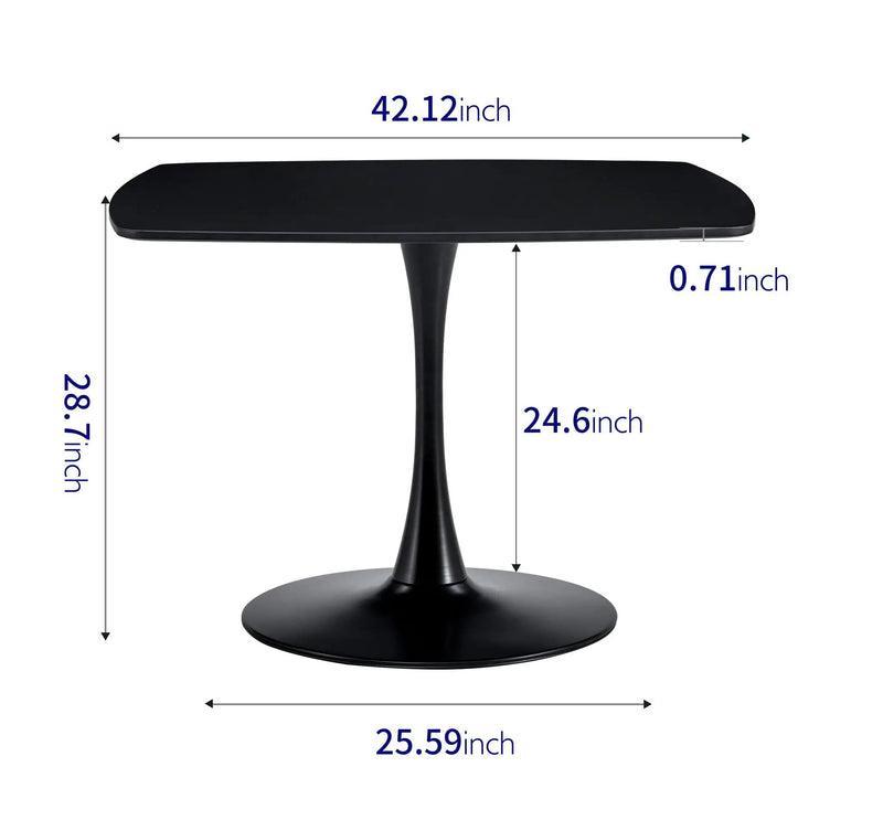 Table Mid-Century Dining Table For 4-6 People With Round Table Top, Pedestal Dining Table, End Table Leisure Coffee Table by Unique Piece Furniture