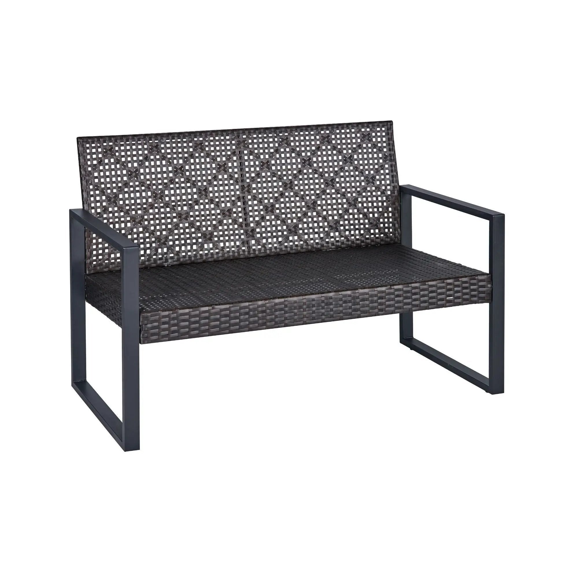 4 Piece Patio Furniture Set With Acacia Wood Table Top And Cushions by HouseOfZazla