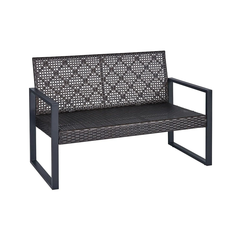 4 Piece Patio Furniture Set With Acacia Wood Table Top And Cushions by HouseOfZazla
