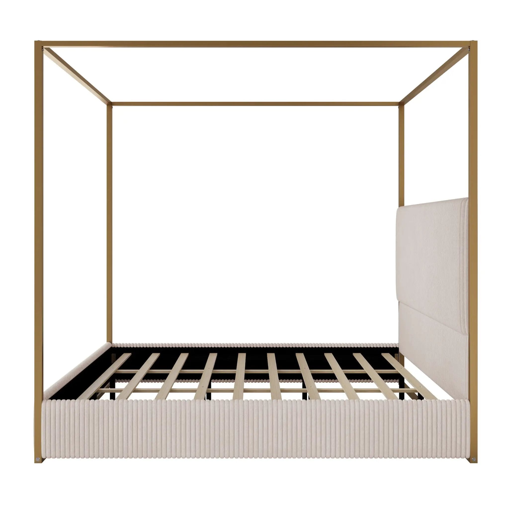 Luxury Canopy Bed With Upholstered Headboard by HouseOfZazla