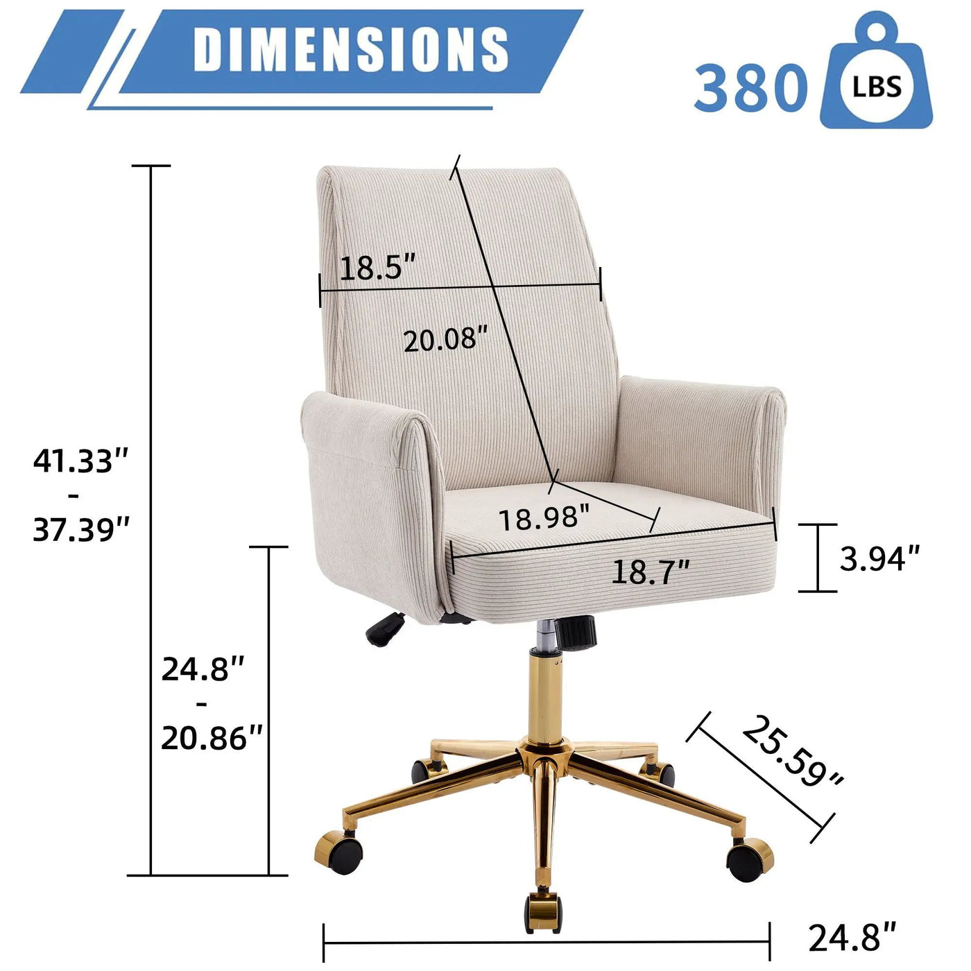Ergonomic Mid-Back Office Chair With Striped Fabric by HouseOfZazla