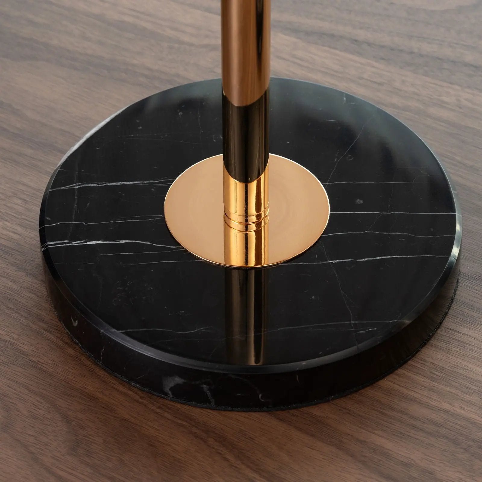 Adjustable Pedestal Side Table For Living Room - Gold / Black by Unique Piece Furniture