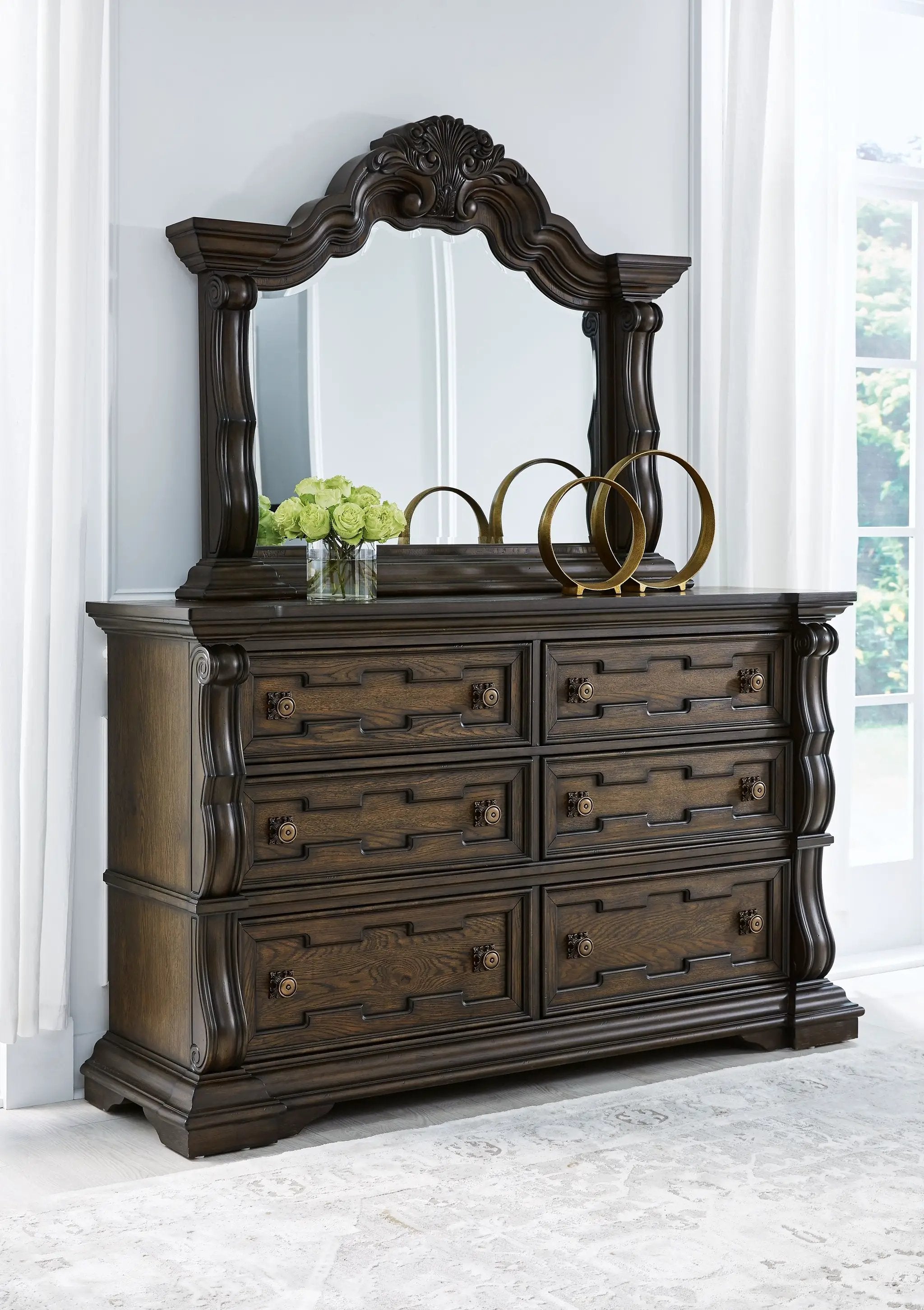 Maylee - Dresser And Mirror - Dark Brown by Unique Piece Furniture