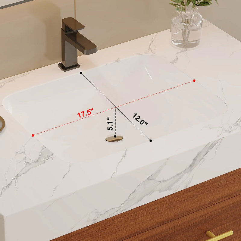 29.9" Modern Free-standing Bathroom Vanity with Sintered Stone Top by HouseOfZazla