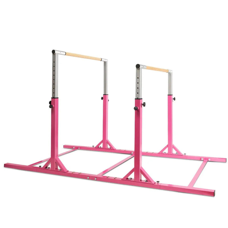 Kids Double Horizontal Bars Gymnastic Training Parallel Bars Adjustable-Purple by DirectDeals