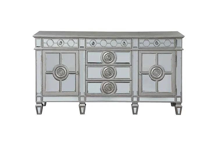 Varian - 36" Server - Mirrored & Antique Platinum by Unique Piece Furniture