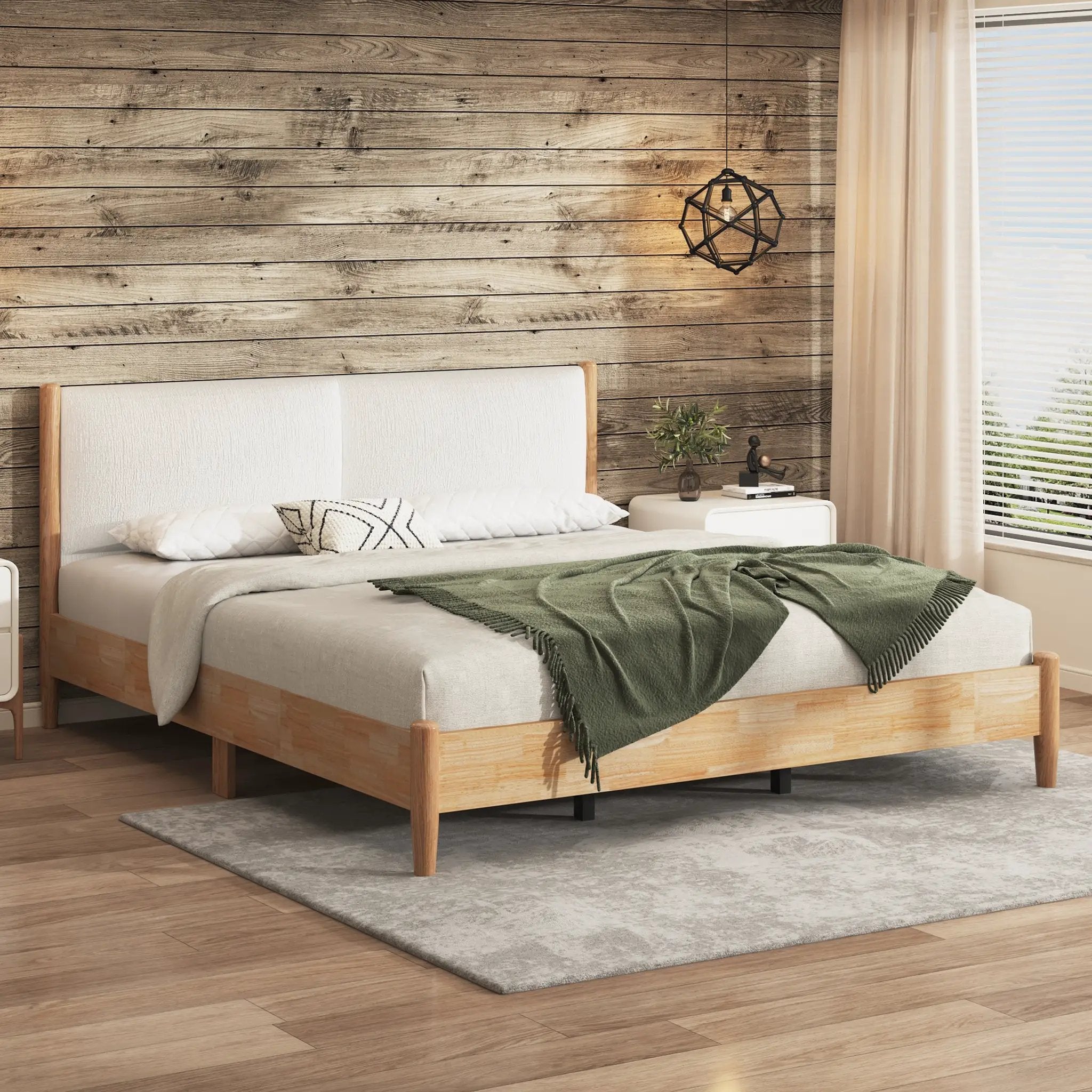 King Natural Wood Bed Frame by HouseOfZazla