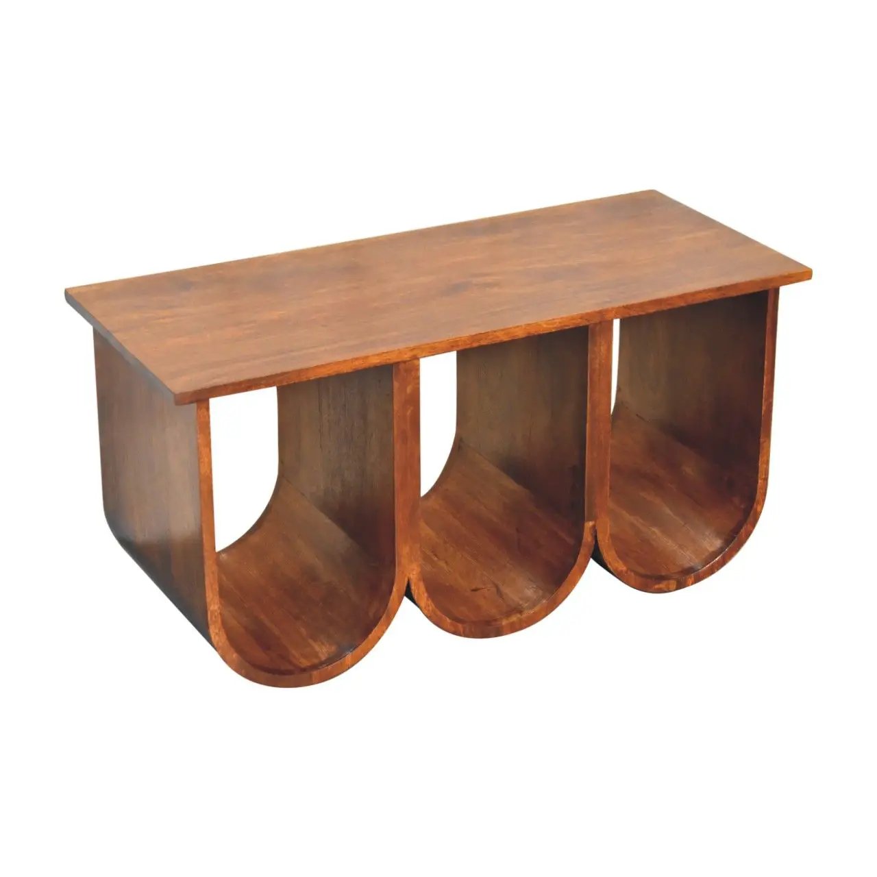 Triple Open Style Coffee Table - Beige / Brown by HouseOfZazla