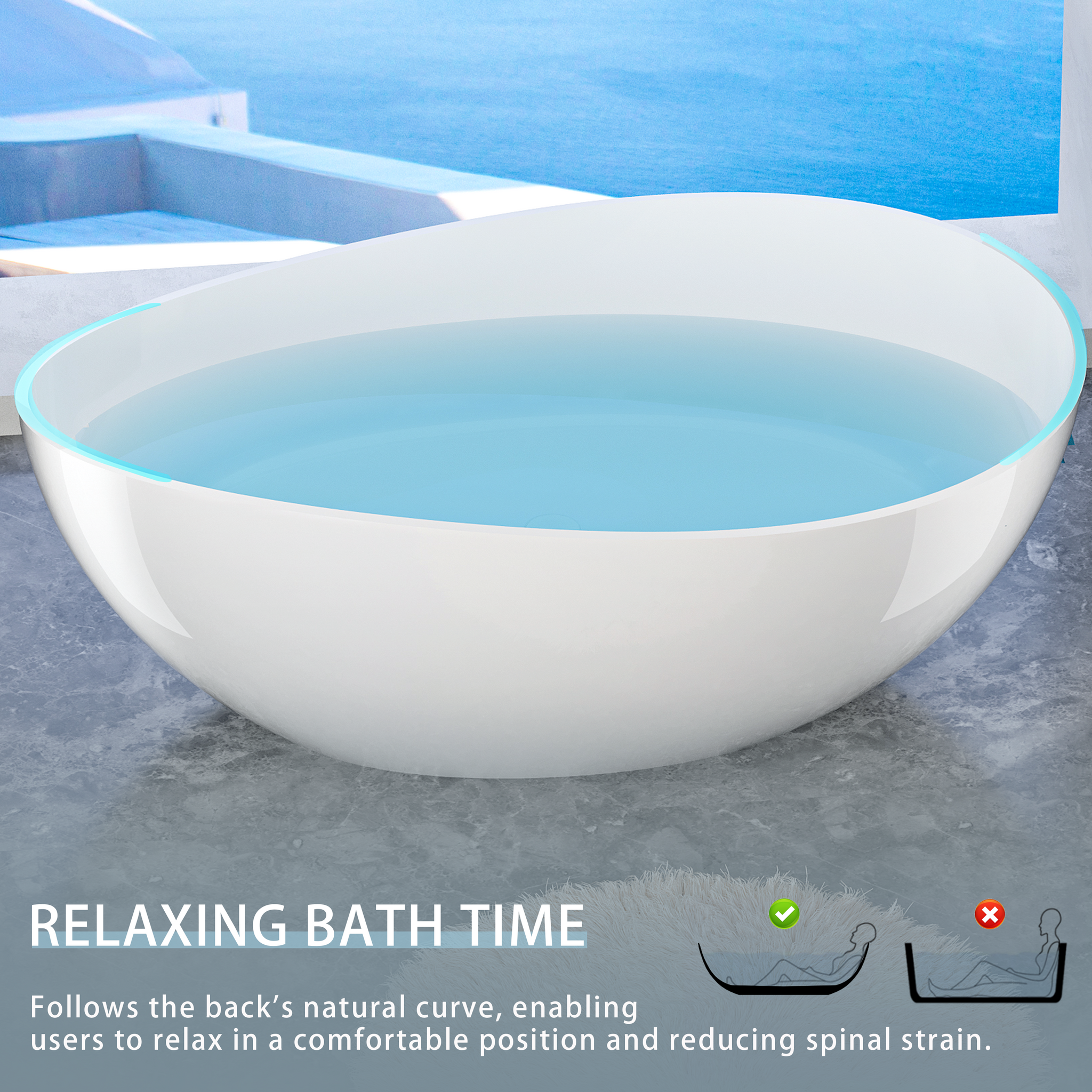 63" Freestanding Solid Surface Bathtub by HouseOfZazla