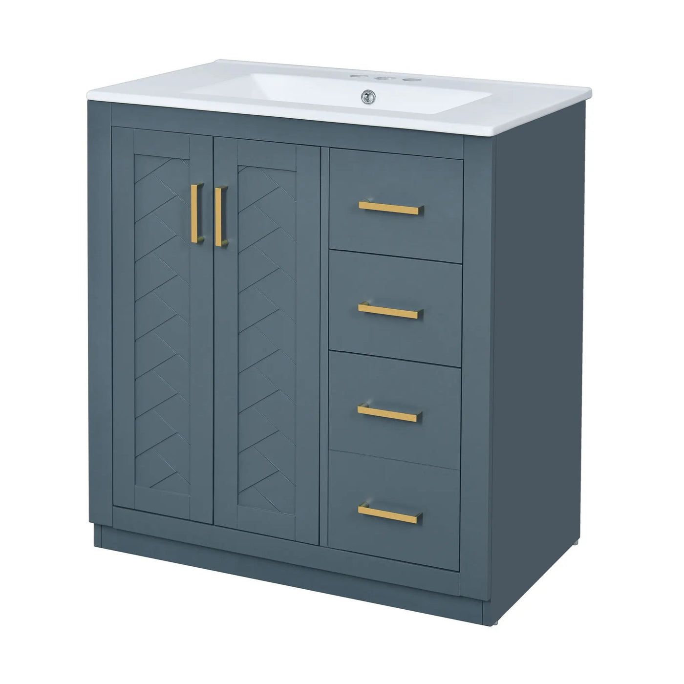 Bathroom Vanity With Sink, Storage Cabinet, Freestanding Set With 3 Drawers & Soft Closing Doors by Unique Piece Furniture
