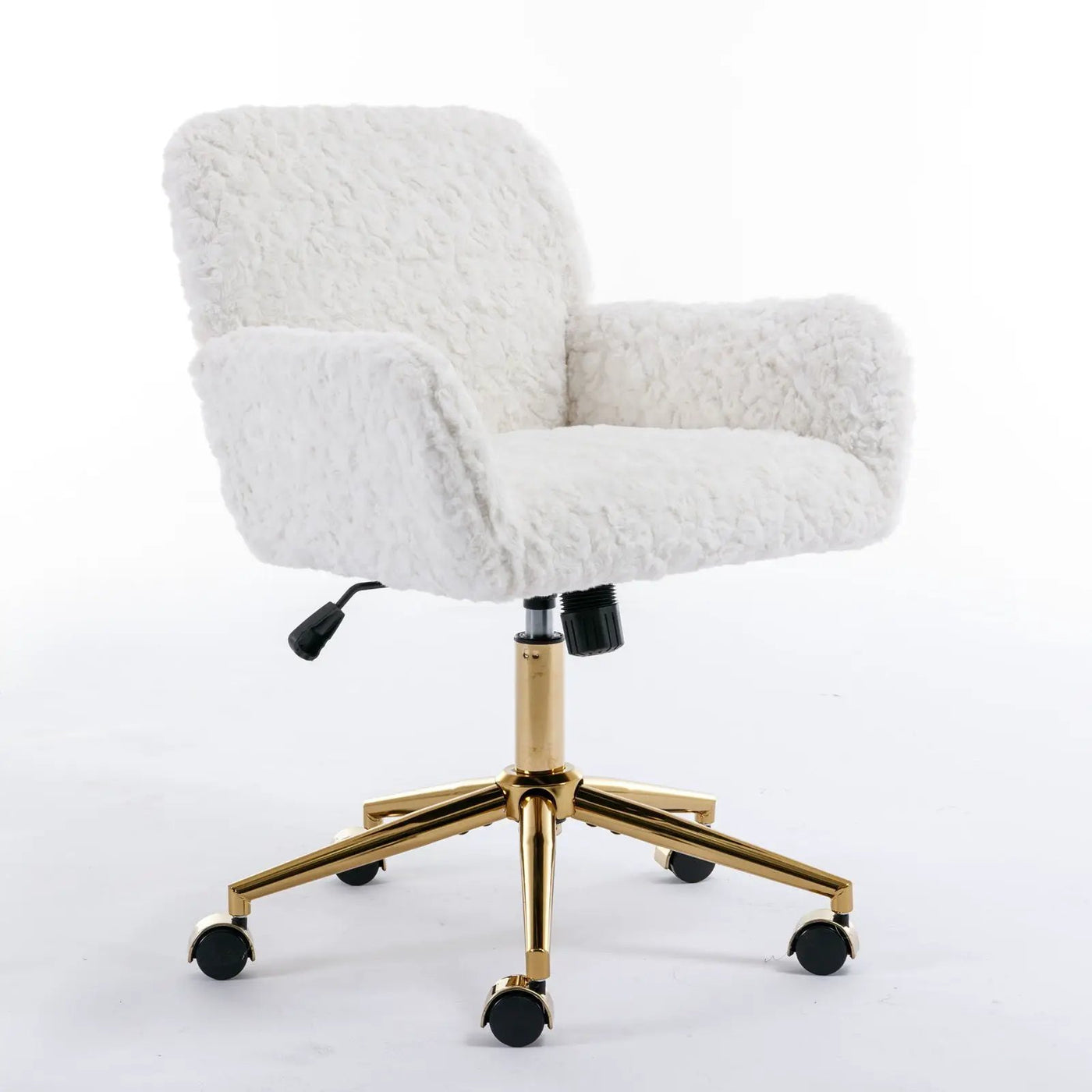 Office Chair, Artificial Rabbit Hair Home Office Chair With Metal Base, Adjustable Desk Chair Swivel Office Chair, Vanity Chair by Unique Piece Furniture