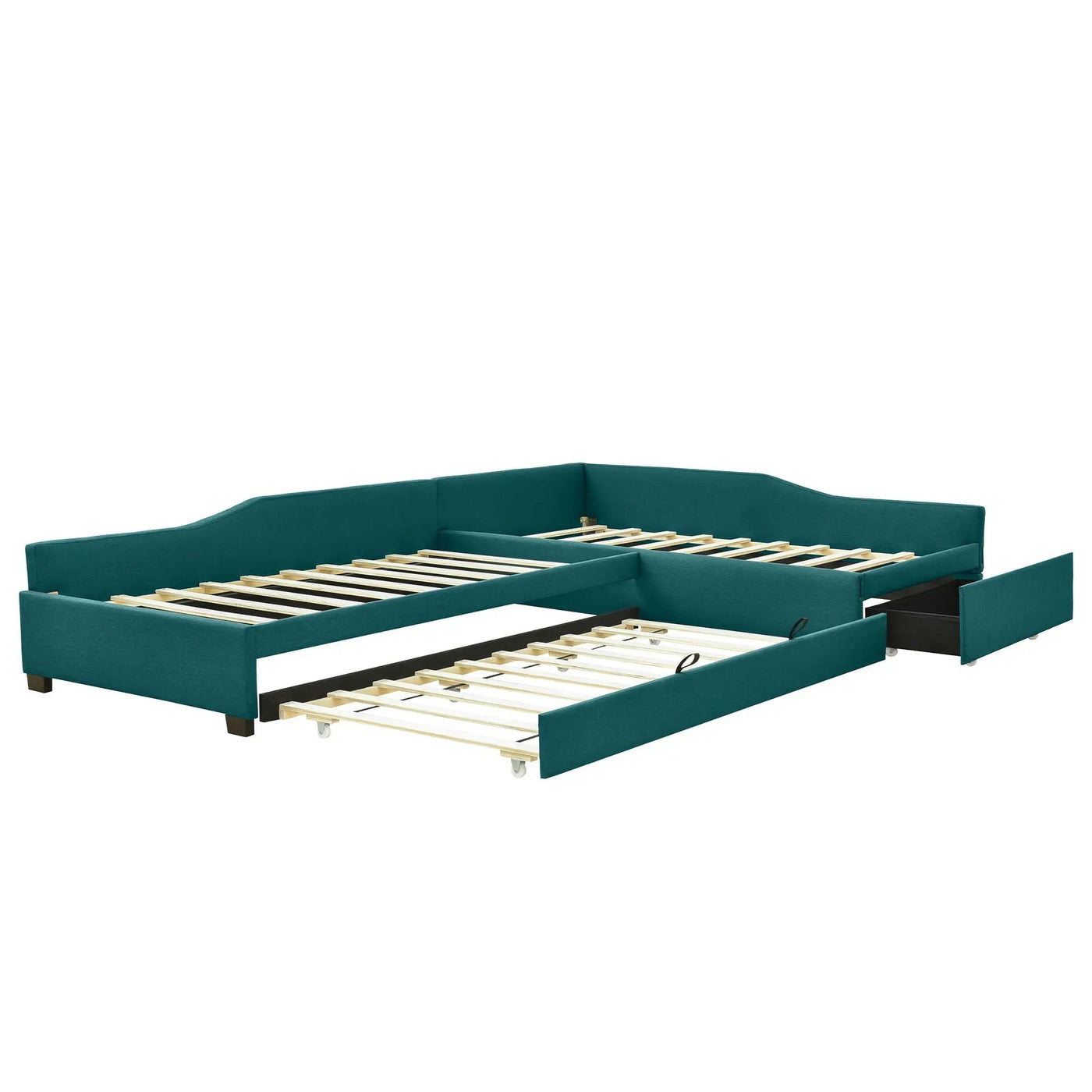 Upholstered Double Daybed With Trundle And Drawer by HouseOfZazla