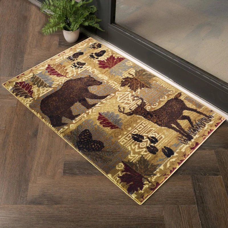 Nature's Nest - 5'3" X 7'3" Polypropylene, Lodge Area Rug - Multi / Beige by Unique Piece Furniture