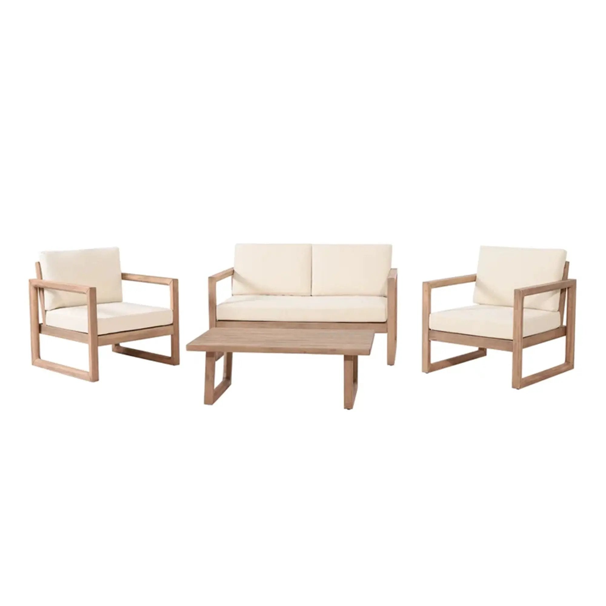 4-Piece Acacia Wood Patio Furniture Set by HouseOfZazla