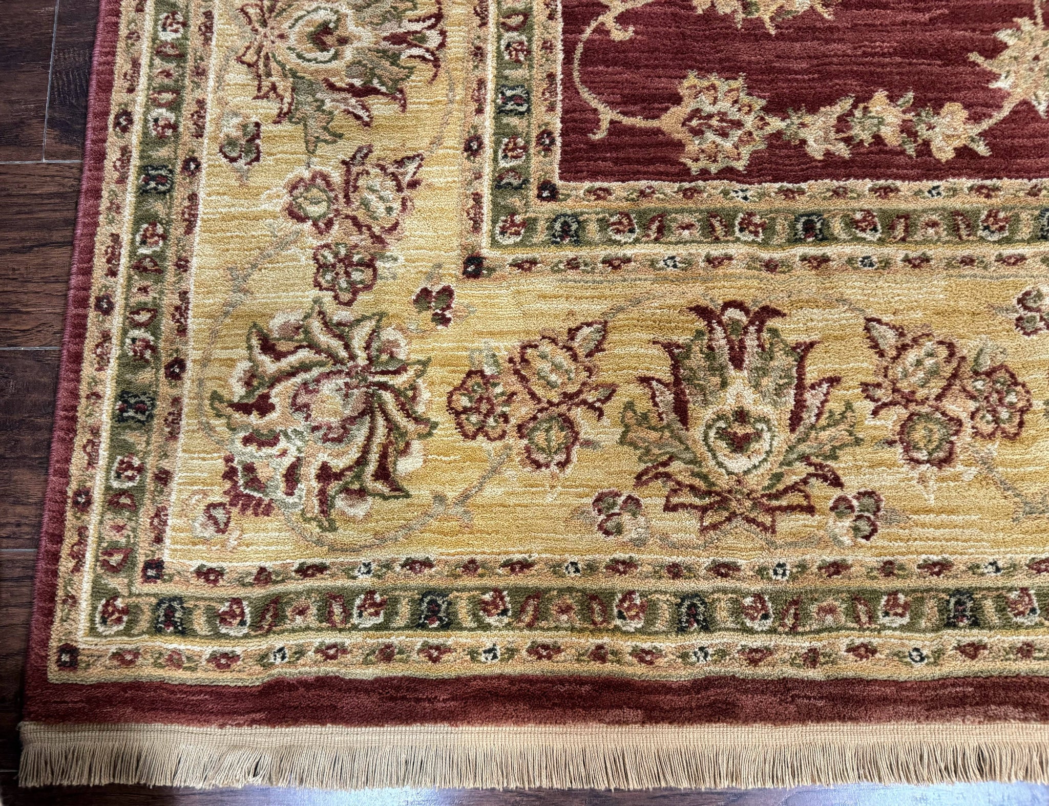 Traditional Wool Oriental Rug 9x13, Large Power Loomed Carpet, Burgundy by Jewel Rugs
