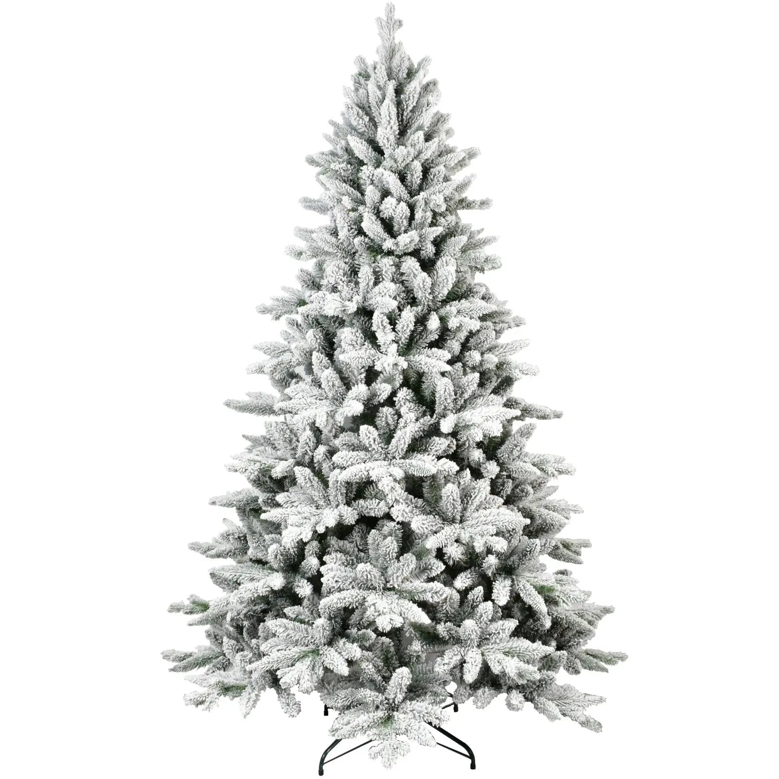 6ft Snow-Flocked Pre-Lit Christmas Tree with 1100 PE+PVC Tips by HouseOfZazla