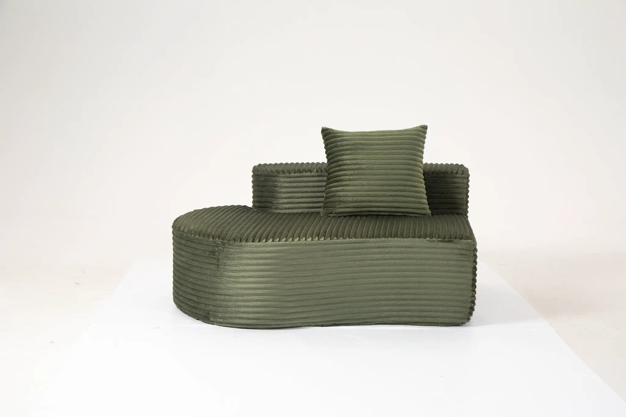 Cozy Corduroy 2-Seater Sofa with Lumbar Pillows by HouseOfZazla