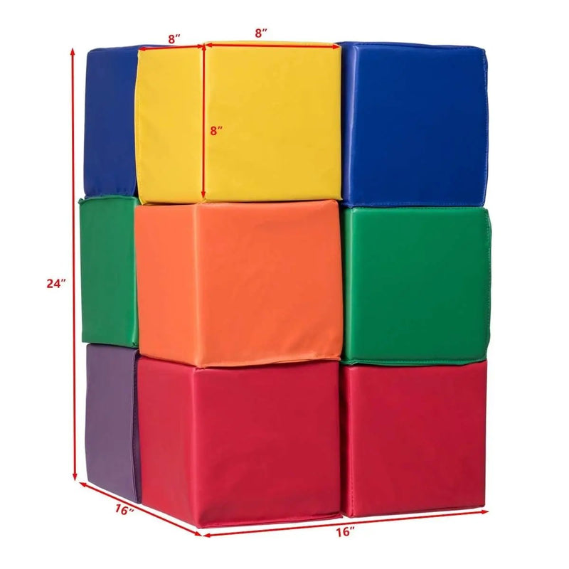 12 Pieces 8 Inch PU Foam Big Building Blocks for Kids by DirectDeals