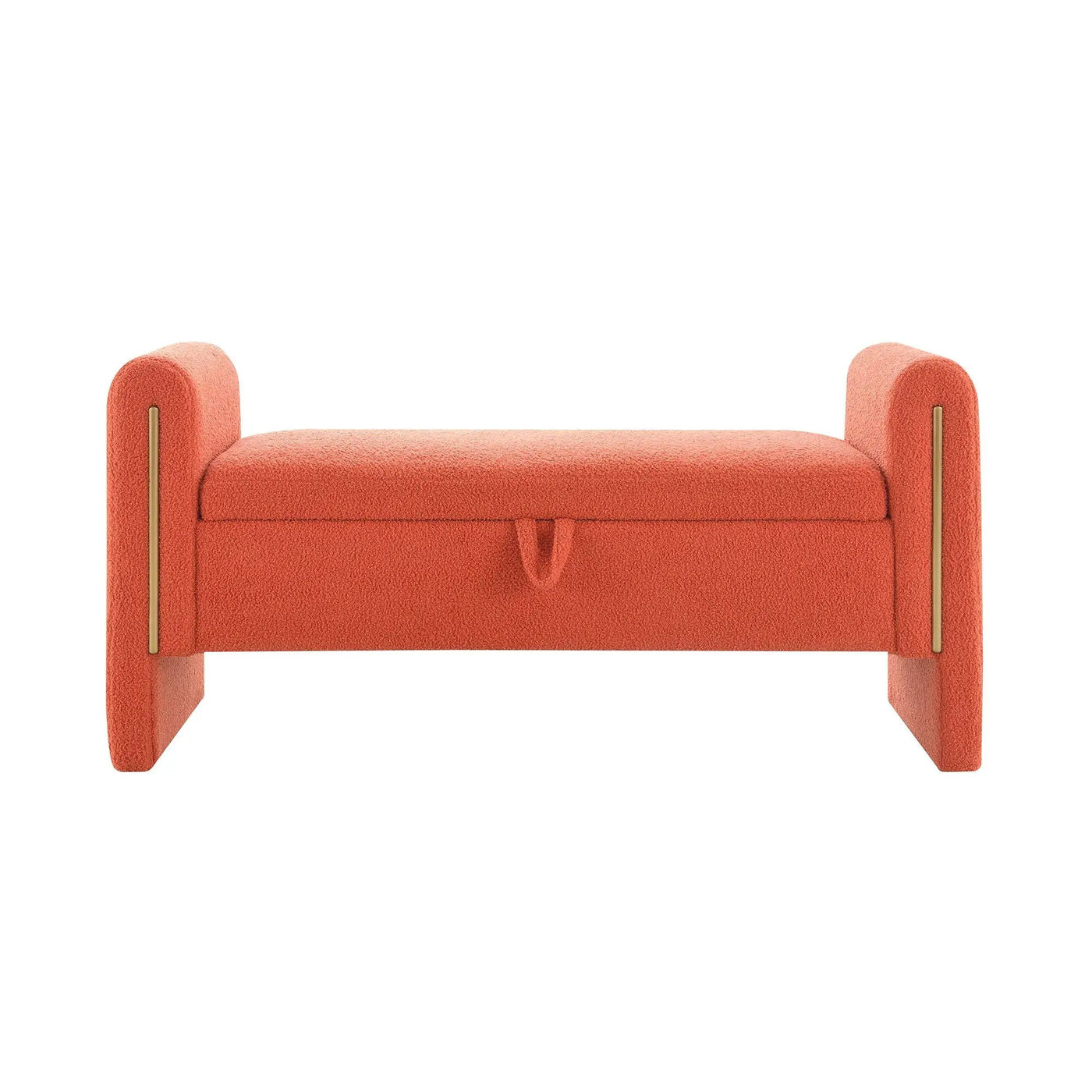 Modern Teddy Upholstered Large Bed End Bench With Arms And Storage by Unique Piece Furniture